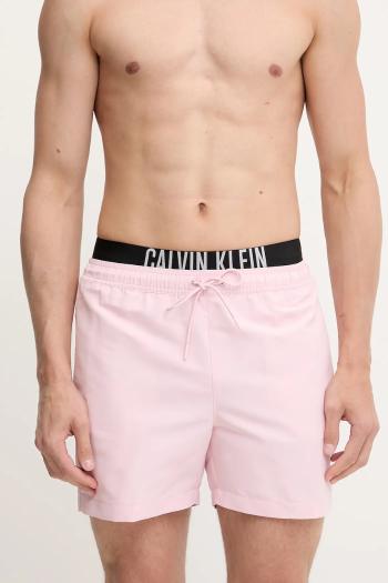 Plavkové šortky Calvin Klein ružová farba, LV00N61093