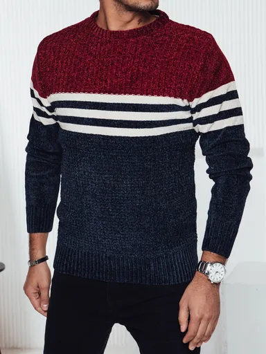 Pánsky tmavomodrý pruhovaný sveter Dstreet WX2229