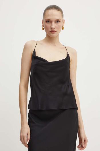 Hodvábny top Custommade Yuliana čierna farba, jednofarebná, 999312115