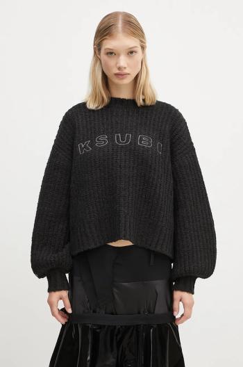 Vlnený sveter KSUBI Bookie Knit dámsky, čierna farba, teplý, WFA24KW003