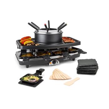 Klarstein Entrecote, raclette gril a fondue 2 v 1, 1100 W, prírodný kameň, pre 8 osôb, podložky