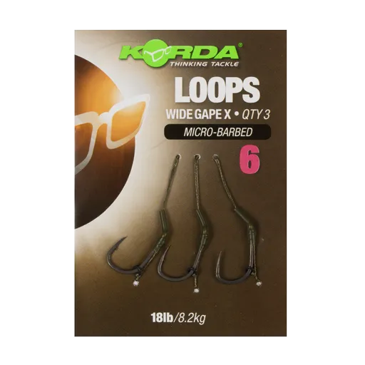 Korda hotové náväzce loop rigs df wide gape barbless 8,2 kg-háčik 4