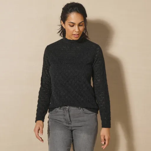 Strečové ažúrové tričko so
		stojačikom