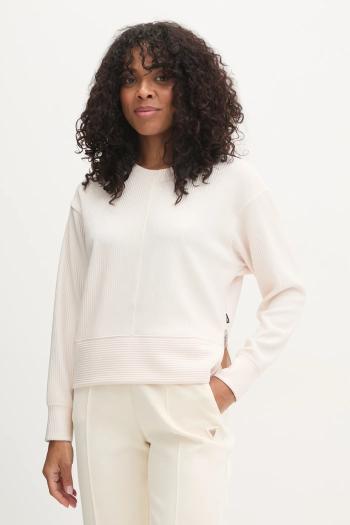 Mikina Dkny dámska, béžová farba, jednofarebná, DP5T9569