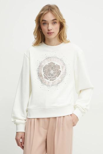 Mikina Guess dámska, béžová farba, s nášivkou, W5RQ05 K7EX1