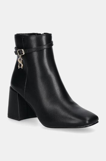 Členkové topánky Steve Madden Risa-E dámske, čierna farba, na podpätku, SM19000116