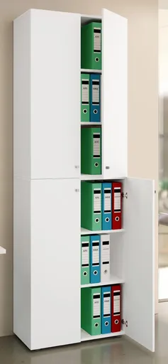 VCM Kancelářská skříň Lona 2XL s otočnými dveřmi, bílá