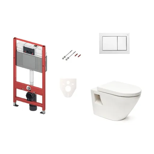 Cenovo zvýhodnený závesný WC set TECE do ľahkých stien / predstenová montáž + WC Vitra Integra vr. sedátka SIKOTSV0