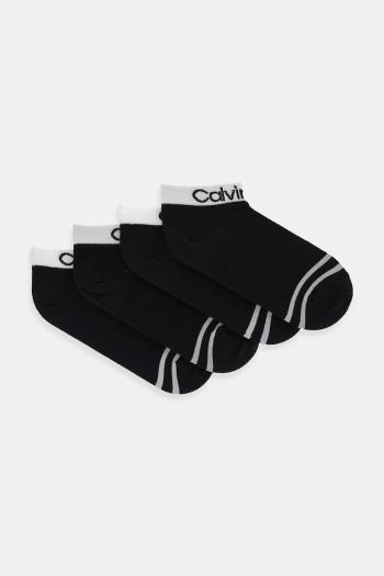 Ponožky Calvin Klein 4-pak dámske, čierna farba, 701220511