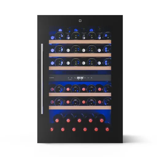 Klarstein Illuminosa vstavaná chladnička na víno | Dvojzónová | UV ochrana | 143 litrov | 57 fliaš | 60 cm