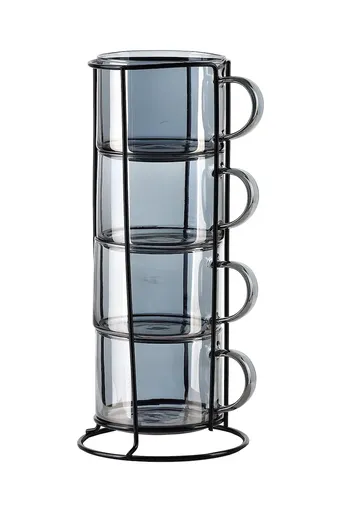 Sada hrnčekov so stojanom Affek Design Peter Grey 350 ml 4-pak