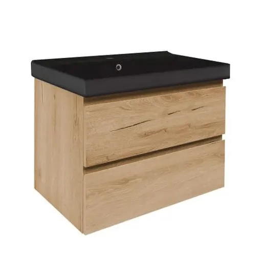 Kúpeľňová skrinka s umývadlom SAT B-Way 79x50x45 cm dub mat BWAY280OAKU1B