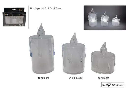 MAKRO - Sviečka LED sada 3ks