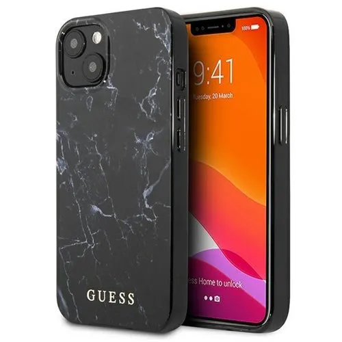 GUESS MARBLE Ochranný obal Apple iPhone 13 čierny