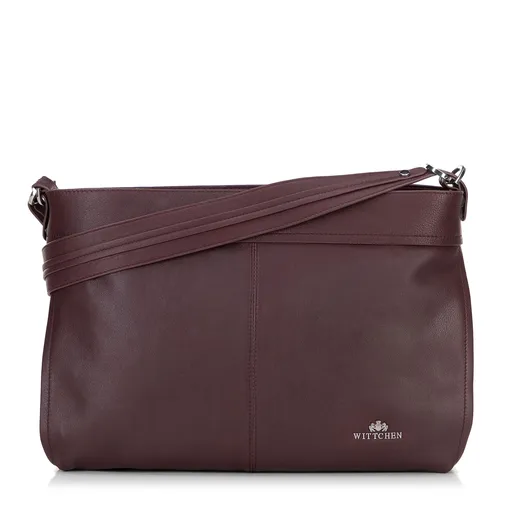 Dámska nákupná kabelka z pravej kože s odnímateľným uchom bordová 100-4E-812-3