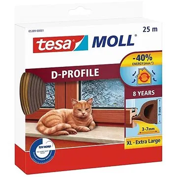 tesamoll Gumové tesnenie, hnedé, D profil, 25 m (05389-00001-00)