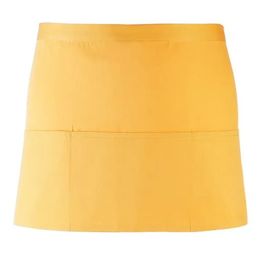 Premier Workwear Krátka čašnícka zástera s vreckami - Zlato žltá