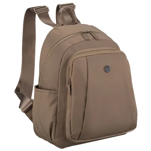 Dámsky béžový ruksak z polyesteru, ľahký a jednokomorový