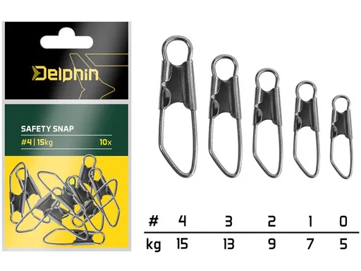 Delphin karabinka safety snap 10 ks - veľkosť 2 nosnosť 9 kg