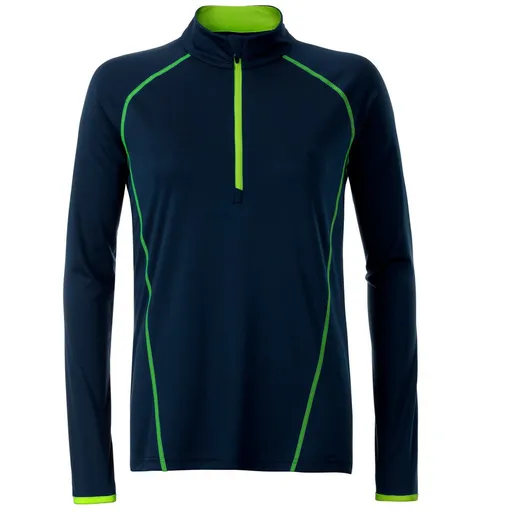 James & Nicholson (Daiber) Dámske funkčné tričko s dlhým rukávom JN497 - Tmavomodro-žiarivo žltá | XS