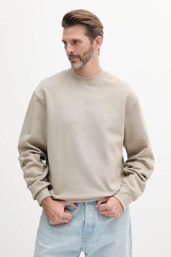 Bavlnená mikina Calvin Klein Jeans pánska, béžová farba, jednofarebná, J30J327228