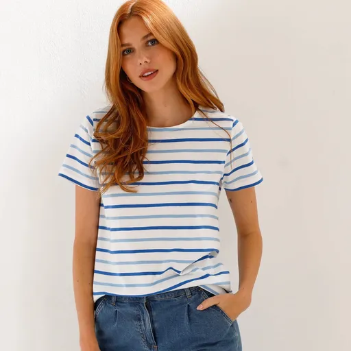 Prúžkované tričko s okrúhlym výstrihom