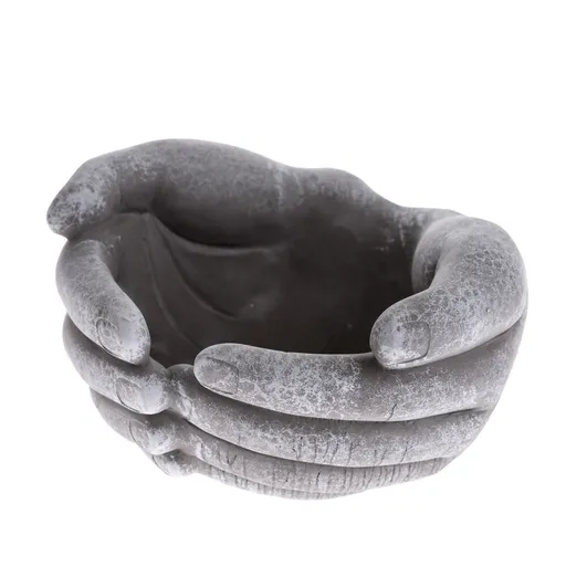 Pietna dekorácia Betónový kvetináč Ruky, 20 x 11,5 x 20 cm