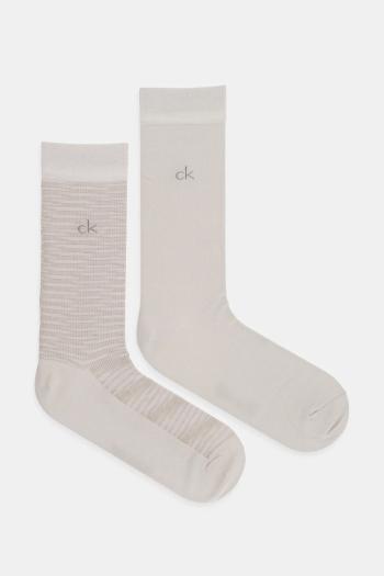 Ponožky Calvin Klein 2-pak pánske, béžová farba, 701231365
