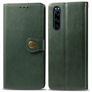 LEATHER BUCKLE Peňaženkový obal Sony Xperia 5 zelený