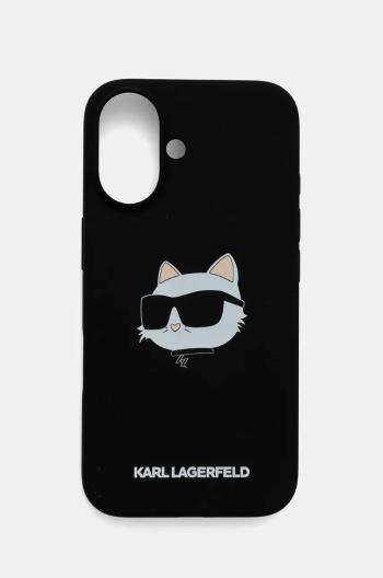 Puzdro na mobil Karl Lagerfeld iPhone 16 6.1 čierna farba, KLHMP16SSCHPPLK