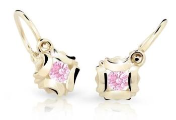Cutie Jewellery Slušivé detské náušnice zo žltého zlata C2216-10-X-1 ružová