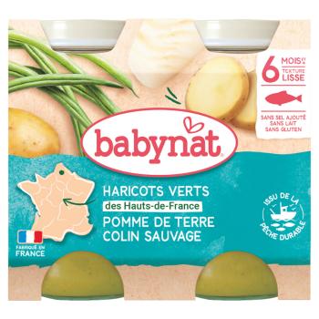 BABYBIO Zemiaky so zelenými fazuľkami a morskou šťukou 2x200 g