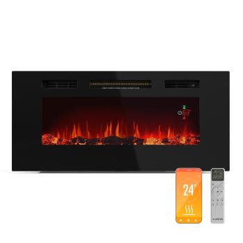 Klarstein Galeras Smart Inteligentný elektrický krb, 2 nastavenia teploty, 16 - 30°| LED ilúzia plameňa, Možnosť pripojenia k IOT
