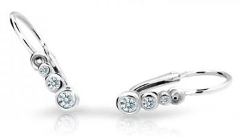 Cutie Jewellery Detské náušnice z bieleho zlata C2255-10-X-2 biela