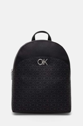 Ruksak Calvin Klein dámsky, čierna farba, malý, vzorovaný, K60K612540