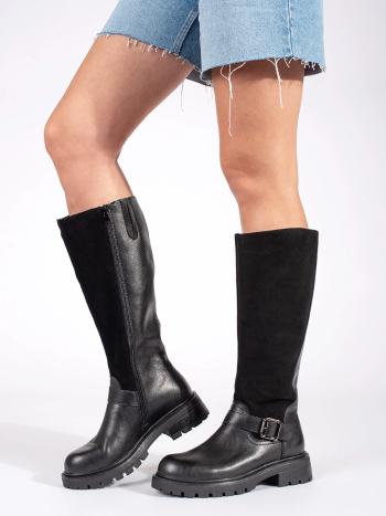 Trendy čierne topánky na platforme pre ženy
