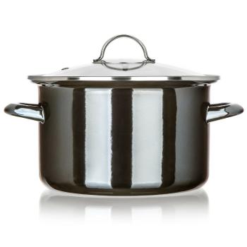 Banquet Hrniec smaltovaný METALLIC Black 24 cm, 3,7 l, s pokrievkou, 24 cm