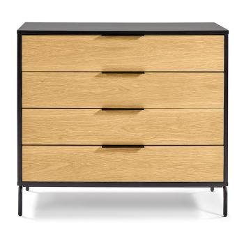 SAVOI fekete-barna komód, 100 x 90 cm - Kave Home