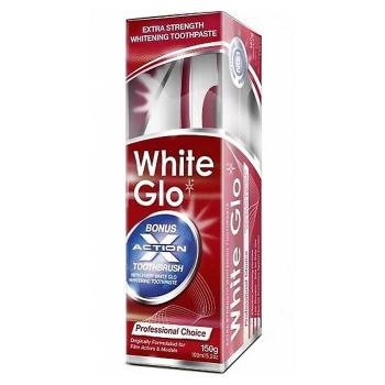 WHITE GLO Profesionálna bieliaca zubná pasta 150 g plus kefka na zuby a medzizubné kefky