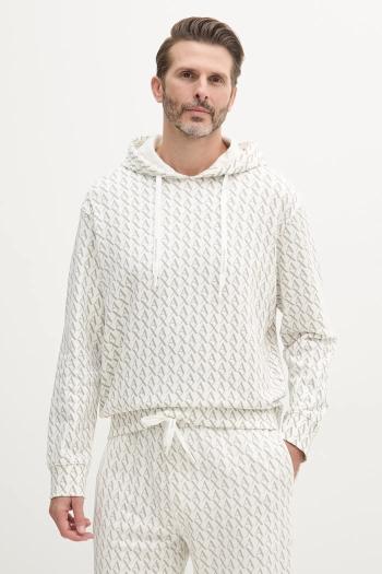 Bavlnená mikina Armani Exchange biela farba, s kapucňou, vzorovaná, XM001225 AF11847