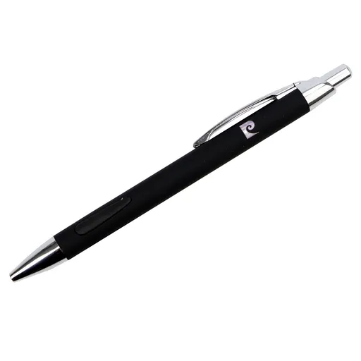 Elegantné čierne guľôčkové pero Pierre Cardin s chrómovými detailmi