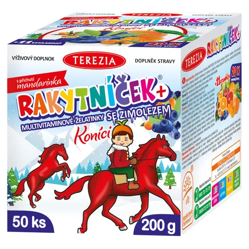 TEREZIA Rakytníček + multivitamínové želatínky so zemolezom Koníky 50 kusov