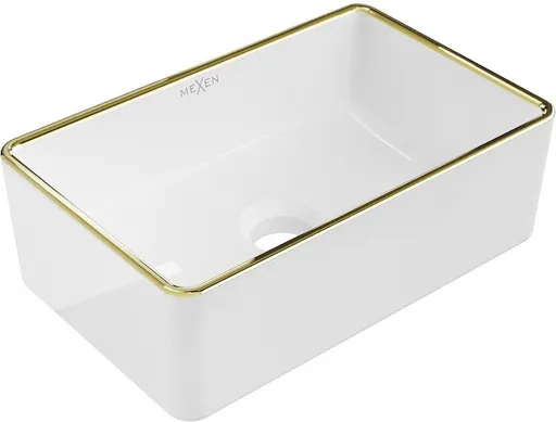 MEXEN - Nadia umývadlo na dosku 36 x 23, biela/zlatý rantl 21613605