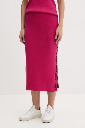 Sukňa Dkny čierna farba, midi, puzdrová