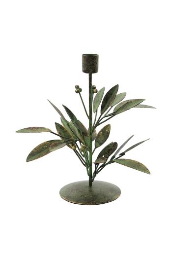 Dekoračný svietnik House Doctor HDLeaves 20 cm zelená farba