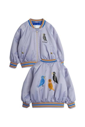 Detská bunda bomber Mini Rodini Birds fialová farba, 2561010145