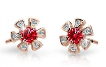 Cutie Jewellery Detské náušnice z ružového zlata C2156-30-X-4 červená