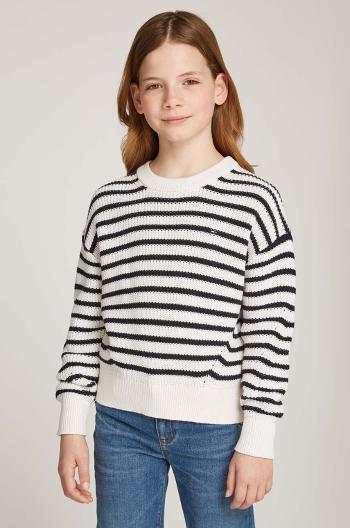Detský bavlnený sveter Tommy Hilfiger béžová farba, KG0KG08504