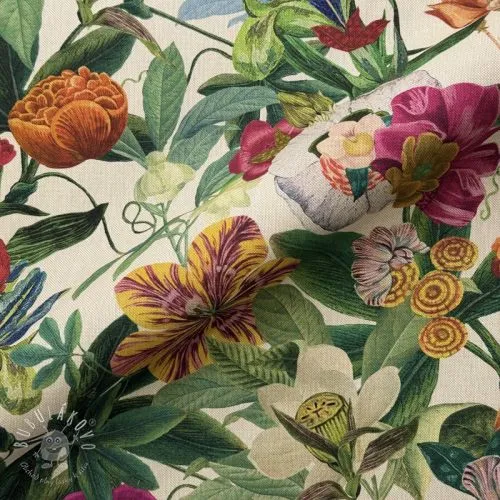 Dekoračná látka Linenlook Flashy Floral Party digital print