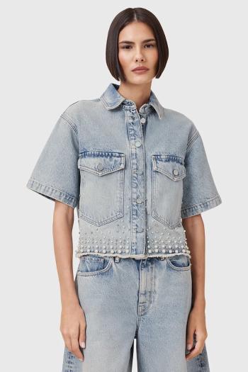 Rifľová košeľa AllSaints TOVE voľný strih, s klasickým golierom, W116PC